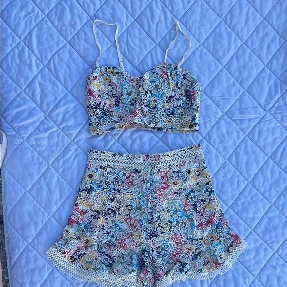 Honey Punch Pants - ♥️ Honey Punch Floral Lace Shorts Set